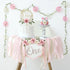 1st Wildflower High Chair Banner Birthday Decorations For Girl Pink Flower Cake Topper Hat Floral Theme Party