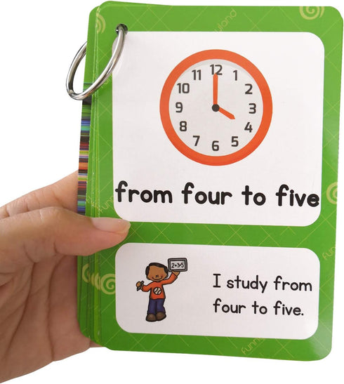 20 Analog Clocks Telling Time Flashcards, Educational Learning Toys for Toddlers, Kindergarten Supplies