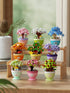 Jollcnoia Set Peach Retreat Mini Bonsai Tree Micro Building Building Toy Plant Cherry Tree Flower Collection Decor