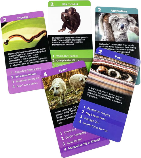 The Purple Cow Go Fish! - Funky Animals Facts, Classic Card Game with General Knowledge BOOST for Ages 6+