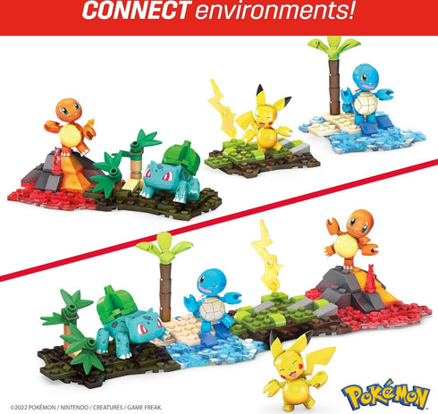 Kanto Region Team MEGA Pokémon Building Toys Set, 130 Pieces, 4 Poseable Characters for Kids