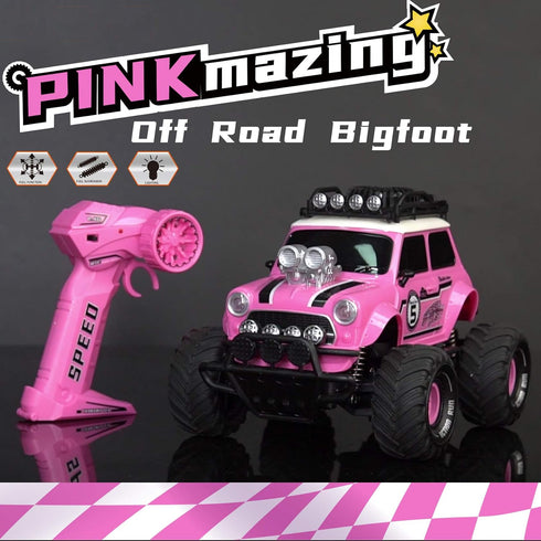 10Leccion Remote Control Car for Girls, Pink RC Truck with Two Rechargeable Batteries, Toys for Ages 3-8 Birthday Ideas