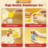 Set Set Wooden Play Fast Food Play Kitchen Accessories, Pretend Play Food Hamburger French Fries Toy, Restaurant Play