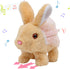 Hopearl Hopping Rabbit with Dress Interactive Electronic Pet Plush Bunny Toy with Sounds and Movements, Animated