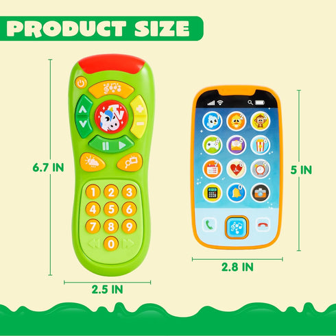 JOYIN Baby Toy Phone, Remote & Smartphone with Music, Fun Learning Musical Toys for Kids, Boys or Girls, Holiday Gifts
