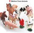 8 Pcs Big Animal Figurines Toys, Realistic Plastic Farm Animals Playset for Educational Preschool Learning