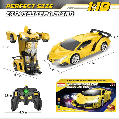 Transform Remote Control Car Toy for Kids 4-12 Years, Remote Control Cars for Boys, Toys for 3-12 Years Old