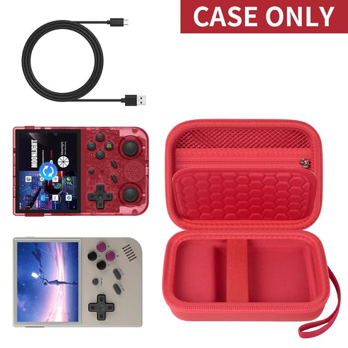 PAIYULE Travel Case Compatible with RG353V/ RG353VS Retro Handheld Game Console, Handheld Emulator Storage Holder Organizer, Android Game Console Carrying Bag (Red) (Box Only)