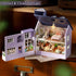 TuKIIE DIY Miniature Dollhouse Kit with Furniture, 1:32 Scale Opened & Closed Wooden House for Kids