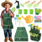 JOI MEW Kids Gardening Tools Set, Garden Toys w/Wooden Handle Alloy Rake,Fork,Trowel,