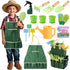 JOI MEW Kids Gardening Tools Set, Garden Toys w/Wooden Handle Alloy Rake,Fork,Trowel,