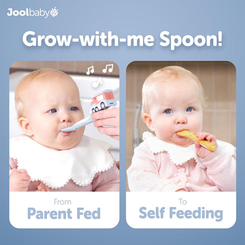 3 6+ Jool Baby Musical Baby Spoons, Spoons + Plane with Fun Sounds - Multi-Stage Spoon for Infant Feeding & Training