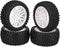 BQLZR 4X White Front Rear Wheel Rim Rubber Tyre Replacement for RC 1:10 Off-Road
