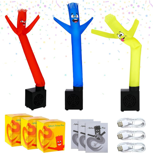 Poen 3 Pcs Mini Inflatable Tube Man Wacky Waving Inflatable Tube Guy Desktop Mini Air Dancer Toys for Kids Birthday
