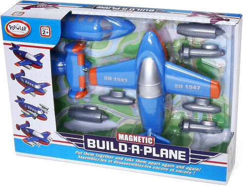 Magnetic Build-a-Plane Toy Play Set - 12 Pieces, Colors May Vary, White