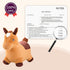 INPANY Bouncy Horse for Toddlers, Plush Brown Inflatable Ride-On Animal Toy with Pump