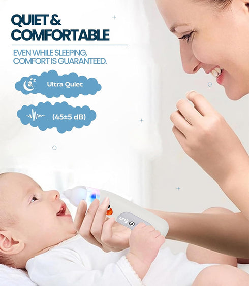 Seremum 5 Nasal Aspirator for Baby Electric Nose Cleaner and Booger Sucker with LED Light and Music, Gentle Suction
