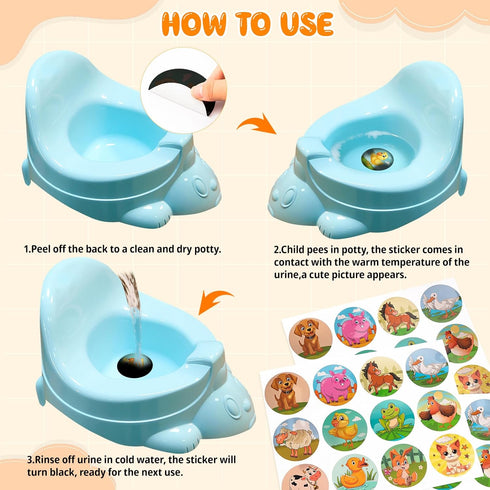 PCTCSHQ 36 12 Pcs Potty Training Stickers You Pee on Toilet Reveal Stickers Patterns Color Changing Reusable Pee Decals
