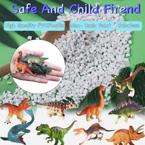 14 Pcs Figures Toys, Realistic Mini Dinosaurs Animal Figurines for Educational Playset & Cake Topper Ornaments