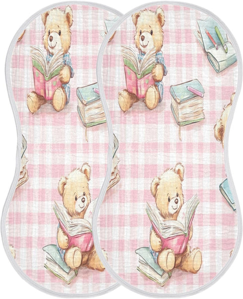 YEGAME Set 1 11 22 Inch Muslin Baby Burp Cloths of - Cute Bear Super Absorbent Cotton Burping Rags Soft Baby Washcloths