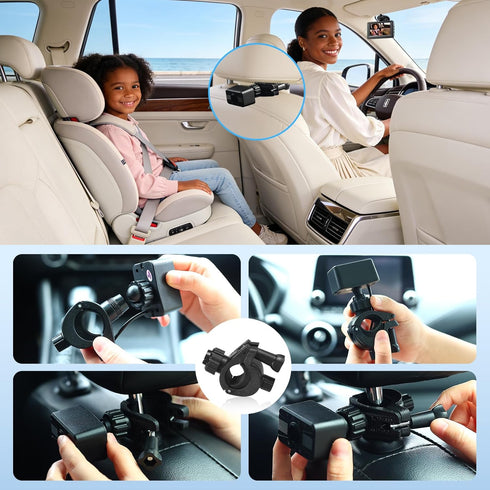 Mtawosh 1080P Baby Car Camera HD - Car Baby Monitor with Night Vision, Adjustable View Angle, Easy Installation