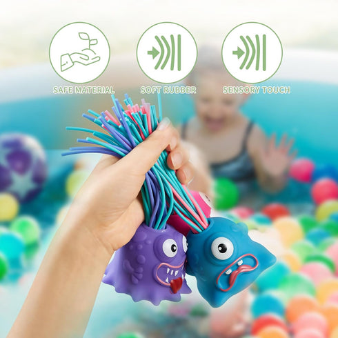 Fun Hair Pulling Fidget Screaming Monster Toys 4Pcs, Fidget Toys for Stress Relief and Anti-Anxiety for Kids 3-7+ (4PC)
