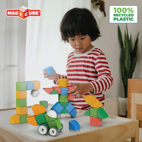 GEOMAG Magnetic Toys - 6 Pieces Magicube Shapes Starter Set, Early Learning STEM Educational Building Blocks for Ages