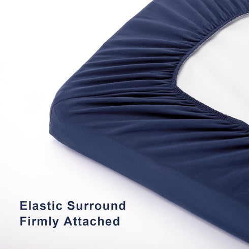 TILLYOU Changing Pad Cover Set in Soft Jersey Material - Fits 32"/34''x16 Contoured Pad for Babies, Navy Blue & Lt Gray.