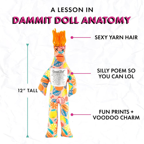 Dammit Doll - Classic Random Color, Stress Relief Gag Gift, 1 Doll