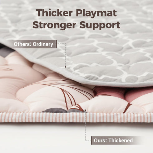 50"x50" 0-6 Tummy Bunnikins & Clover Thicken Soft Play Mat for Babies Months, Foldable and Non Slip One-Piece Baby