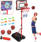 Meland Kids Basketball Hoop, Adjustable Height 3.4ft-6.2ft, Indoor Outdoor Basketball Goal for Boys 3-8