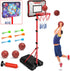 Meland Kids Basketball Hoop, Adjustable Height 3.4ft-6.2ft, Indoor Outdoor Basketball Goal for Boys 3-8