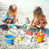 Set Collapsible Beach Toys for Kids Toddlers, Collapsible Sand Buckets Shovels with Mesh Bags and Sand Molds, Foldable