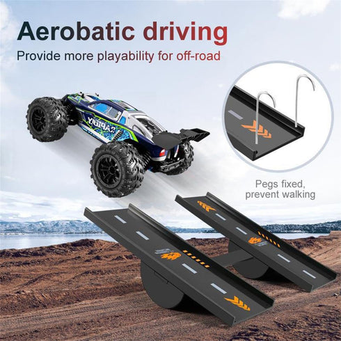 RC Car Jump Ramp Slope: Takeoff Board RC Stunt Playset for 1/10 1/12 1/14 1/16 Short-Course Truck/Monster Truck.