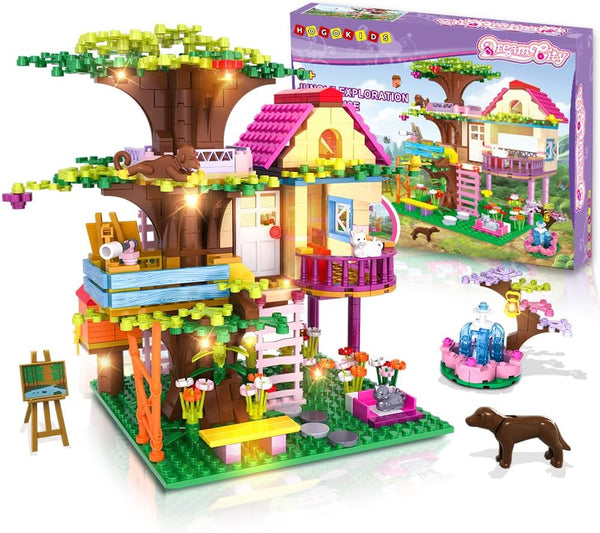 HOGOKIDS Tree House Friends Building Set with LED Light - Girl House