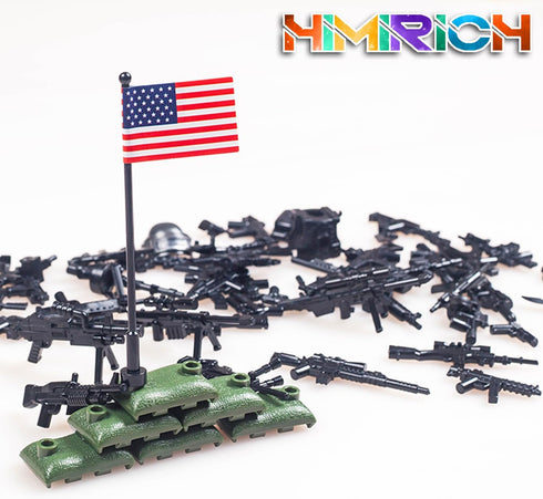 Pack, Set 50+ WW2 U.S. Second Edition Military Weapons Military Toy Gun for Classic Building Blocks, Pieces Army