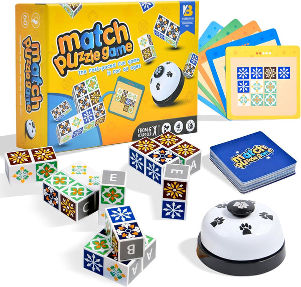 Wooden Match Puzzle Game Popular Board Games for Family Night, Pattern Matching