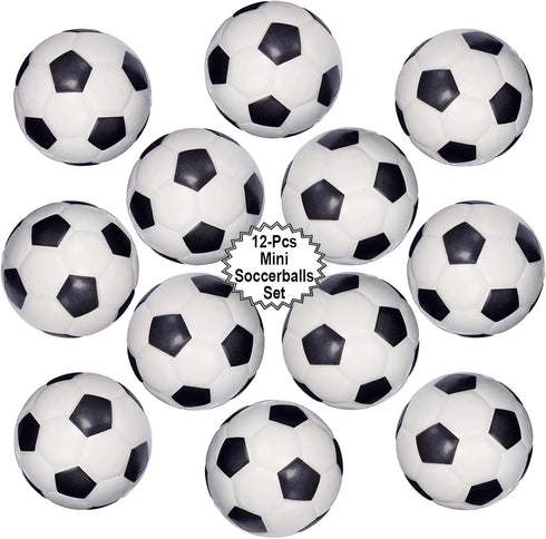 Mini Sports Balls for Kids Party Favor Toy - 12 Pack Squeeze Foam for Soccer, Basketball, Football, Baseball