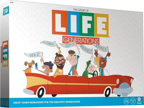 Joy for All The Game of Life Generations - Board Game for Seniors with Easy to Read Action Cards