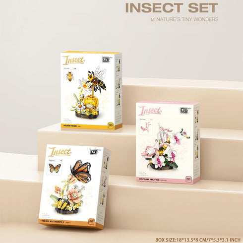 MEIEST Set,Colorful Insect Flower Building Blocks Construction Building Bricks Toy with a Science Popularization