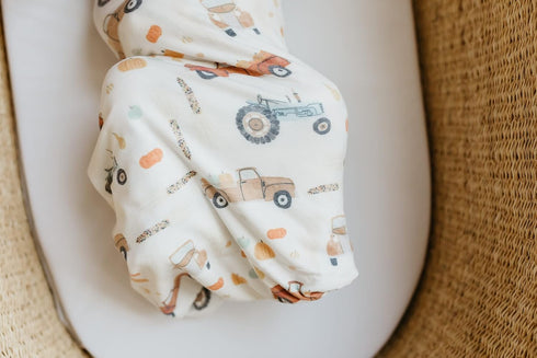 Hayride Large Premium Knit Baby Swaddle Blanket - Copper Pearl