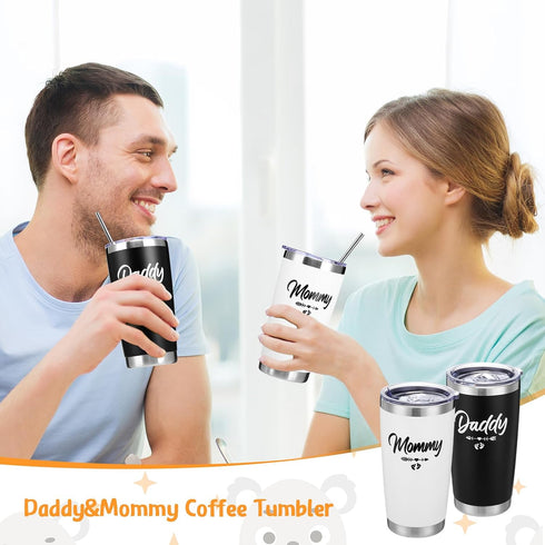 Chuarry 10 20oz Pcs Pregnancy Gifts for New Parents New Mom Women Gender Reveal Gifts Baby Shower Mom and Dad Tumblers