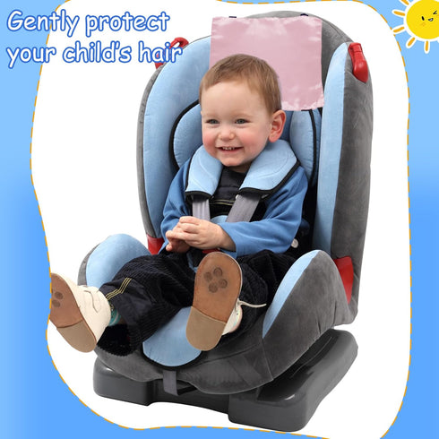 Josuyofo 2 Pack Satin Car Seat Headrest Cover for Babies, Soft Silk Feeling Hair Protector for Infant Car Seats
