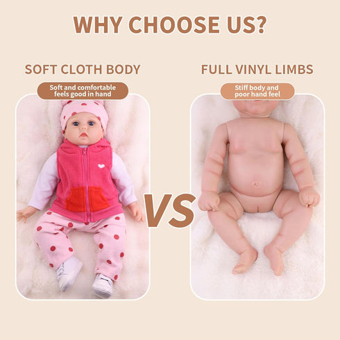 Lifelike Reborn Baby Dolls, 22 Inch Realistic Silicone Doll with Feeding Kit Toys for Toddlers 1-3