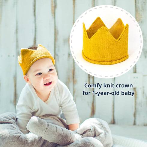 innerspark 1st set, Baby Boy Birthday Party Decorations by , Blue and Gold Ribbon High Chair Banner, Birthday crown