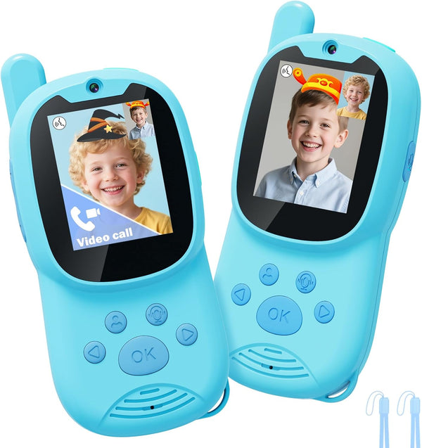 Eveedo Video walkie talkies for Kids,2 Pack Rechargeable Kids Walkie Talkies can Send