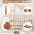 65 Inch 100% 35 Floor-Standing Crib Mobile Arm with Music Box - Mobile Arm for Crib - Beech Wood - Crib Mobile Motor