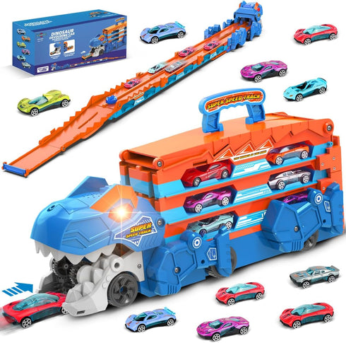 TERRAMUS Dinosaur Transport Truck Toy for Kids - 3 in 1 Ejection