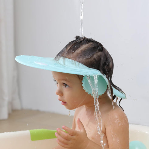 Baby Shampoo Cap Shower Visor Shield Hat, Protects Eyes and Ears, Prevents Water Pooling for Kids