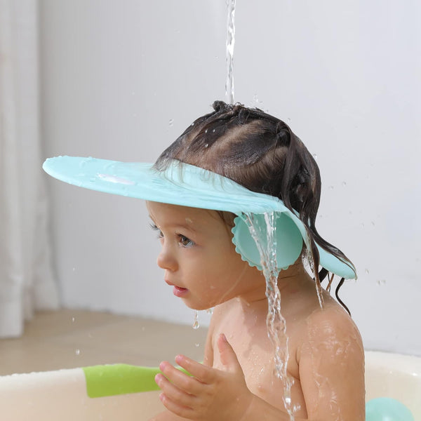 Baby Shampoo Cap Shower Visor Shield Hat, Protects Eyes and Ears, Prevents Water Pooling for Kids